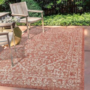 MEDALLION TEXTURED OUTDOOR AREA RUG