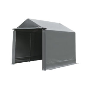 OUTDOOR STORAGE SHED WITH ROLL-UP DOOR